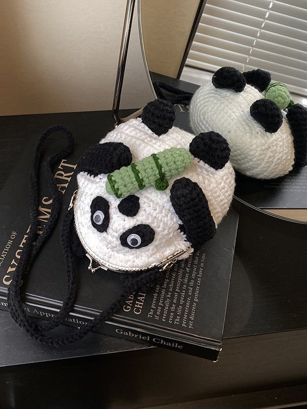 The Ririzz™ “Little Panda” Knit Mini Bag – Your Go-To Phone & Lipstick Crossbody