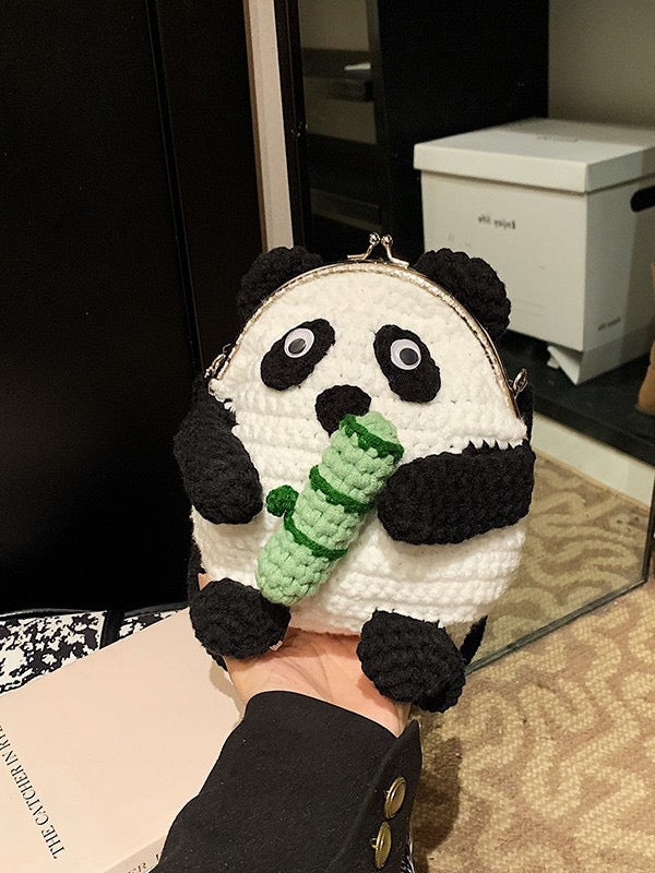 The Ririzz™ “Little Panda” Knit Mini Bag – Your Go-To Phone & Lipstick Crossbody