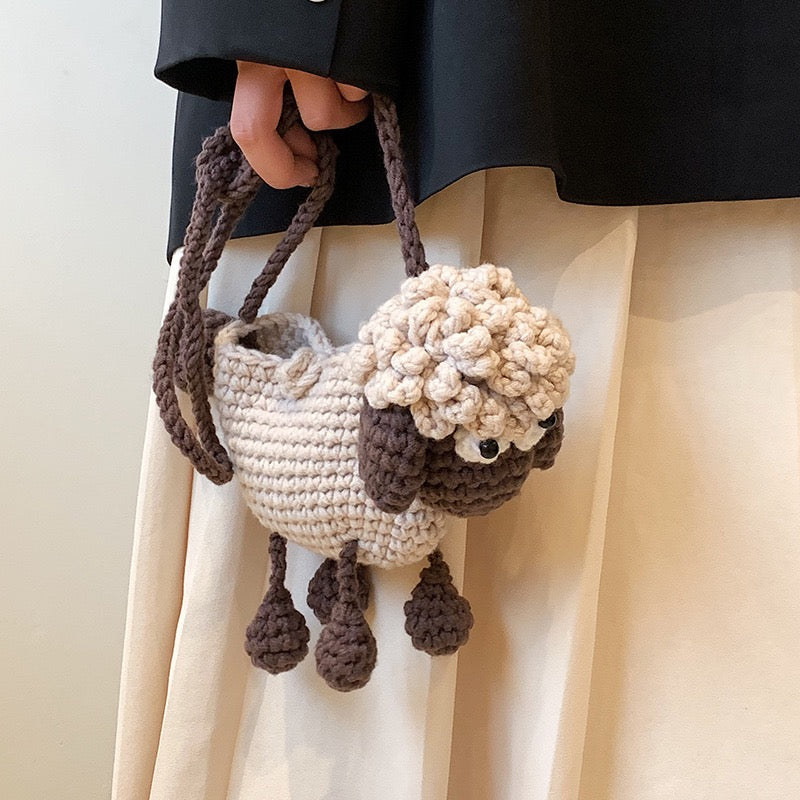 The Ririzz™ “Little Sheep” Knit Mini Bag – Your Go-To Phone & Lipstick Crossbody