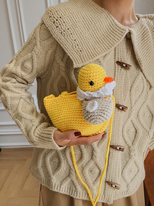 The Ririzz™ “Little Duck” Knit Mini Bag – Your Go-To Phone & Lipstick Crossbody