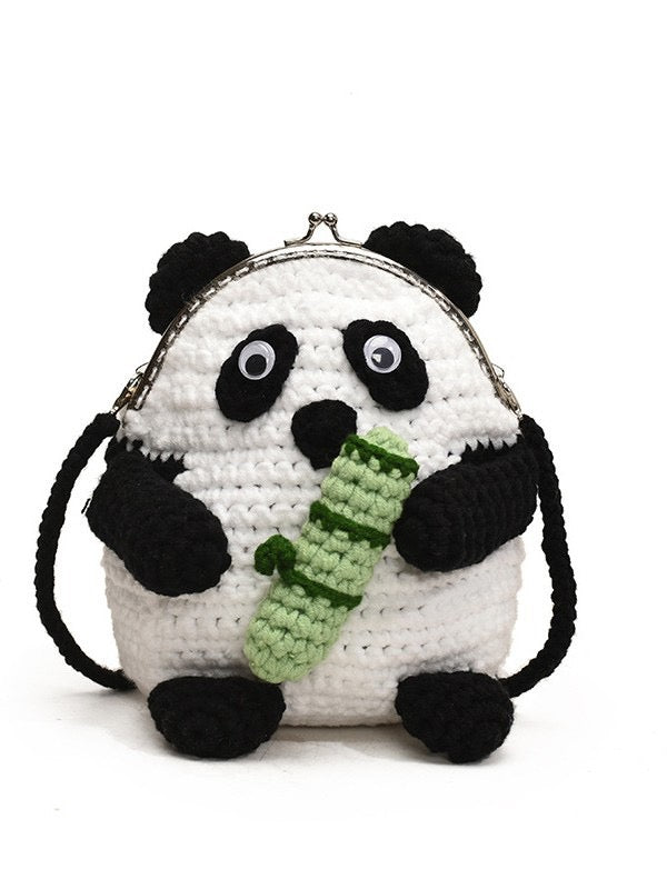 The Ririzz™ “Little Panda” Knit Mini Bag – Your Go-To Phone & Lipstick Crossbody