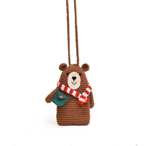 The Ririzz™ “Little Bear” Knit Mini Bag – Your Go-To Phone & Lipstick Crossbody