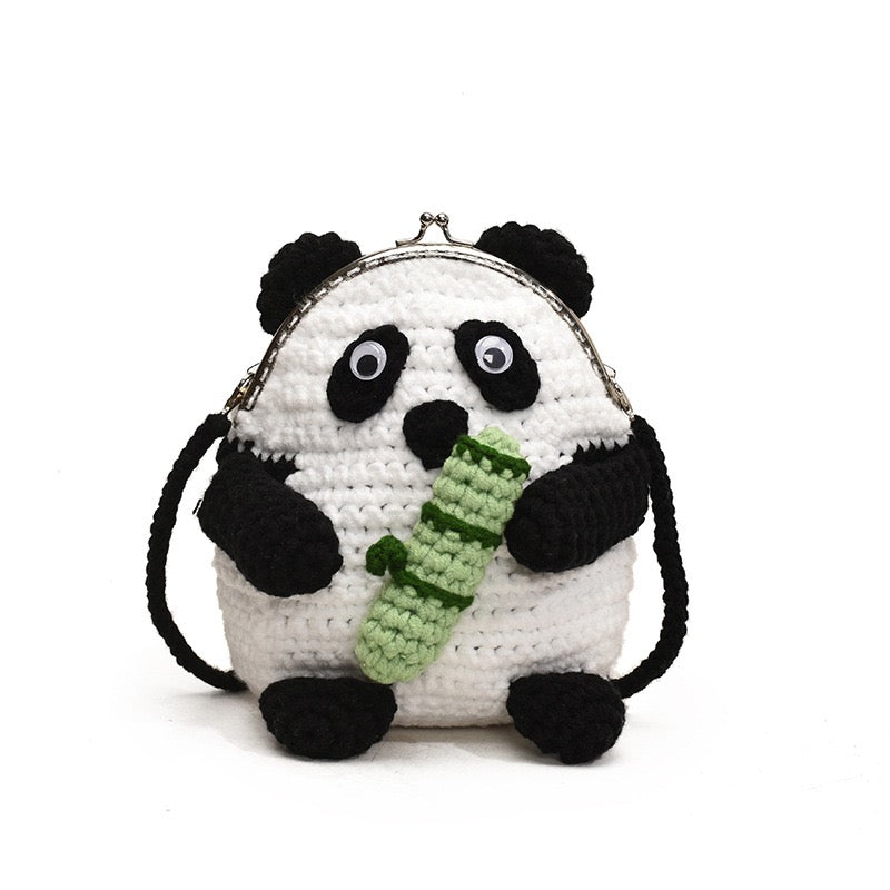 The Ririzz™ “Little Panda” Knit Mini Bag – Your Go-To Phone & Lipstick Crossbody