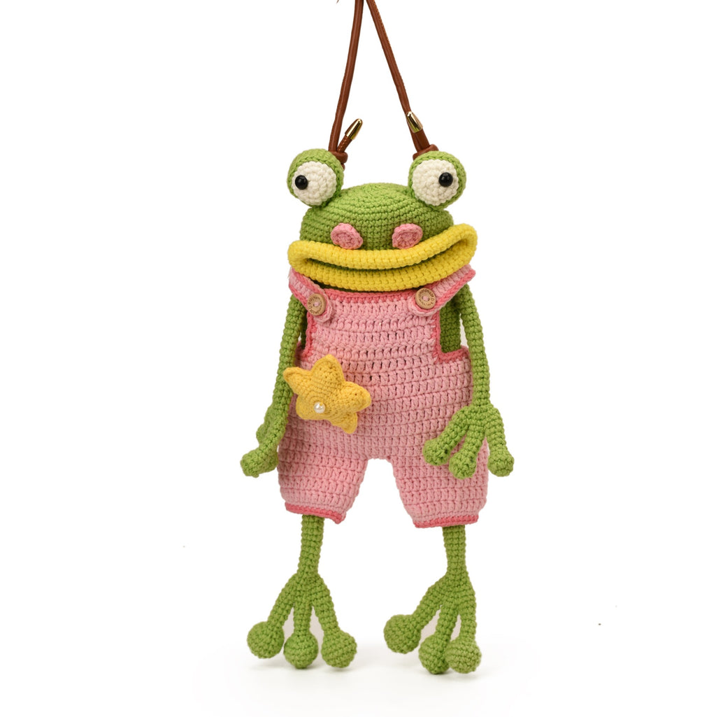 The Ririzz™ “Little Frog” Knit Mini Bag – Your Go-To Phone & Lipstick Crossbody