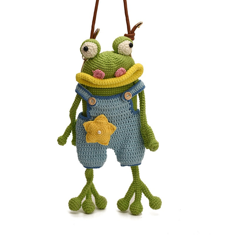 The Ririzz™ “Little Frog” Knit Mini Bag – Your Go-To Phone & Lipstick Crossbody