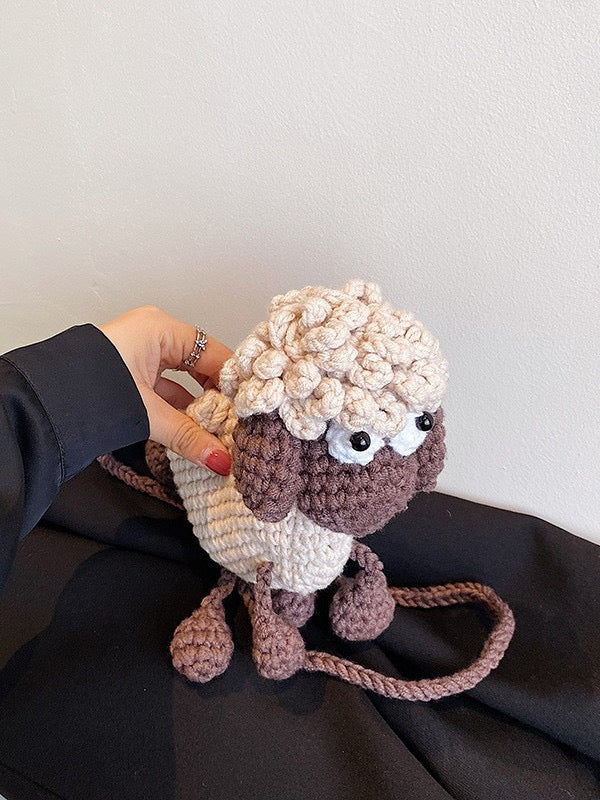 The Ririzz™ “Little Sheep” Knit Mini Bag – Your Go-To Phone & Lipstick Crossbody