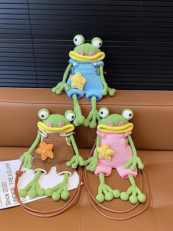 The Ririzz™ “Little Frog” Knit Mini Bag – Your Go-To Phone & Lipstick Crossbody