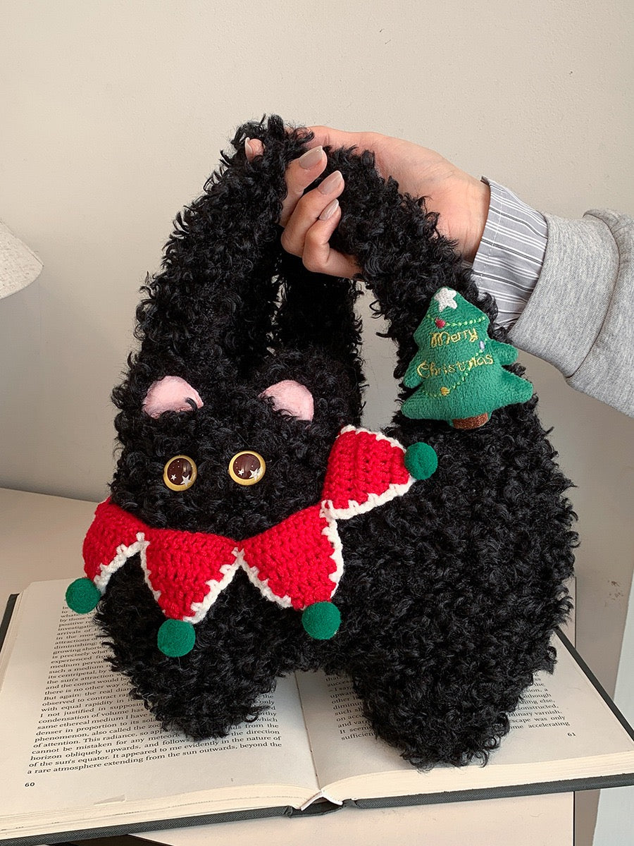 The Ririzz™ “Little Cat” Knit Mini Bag – Your Go-To Phone & Lipstick Crossbody