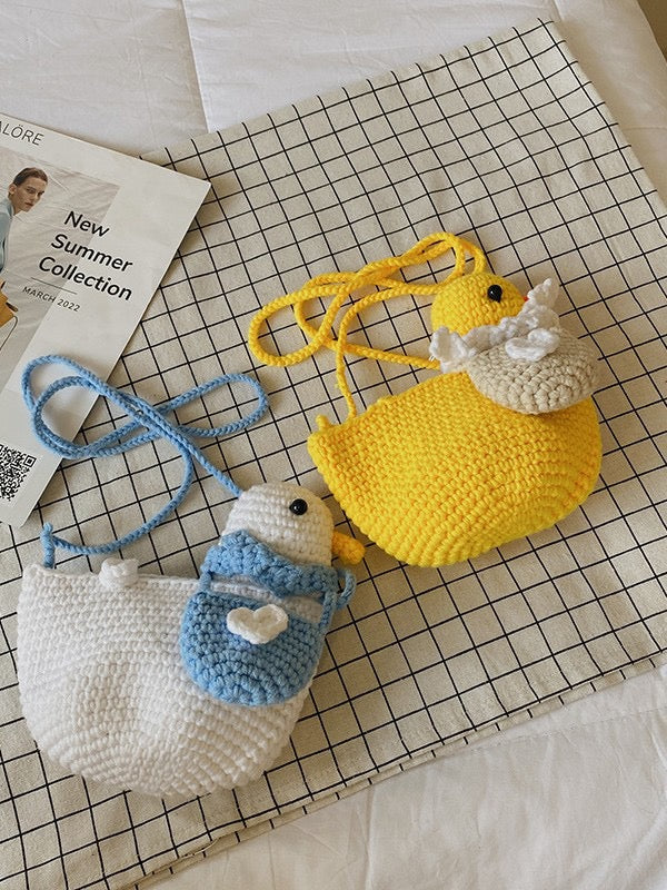 The Ririzz™ “Little Duck” Knit Mini Bag – Your Go-To Phone & Lipstick Crossbody