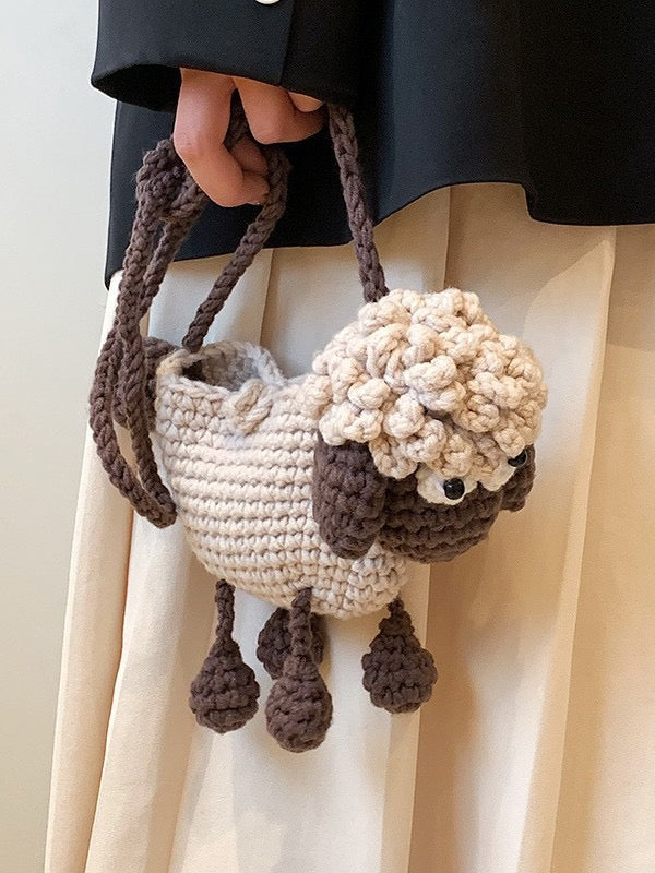 The Ririzz™ “Little Sheep” Knit Mini Bag – Your Go-To Phone & Lipstick Crossbody