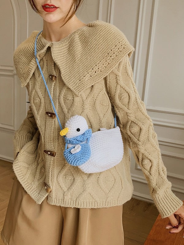 The Ririzz™ “Little Duck” Knit Mini Bag – Your Go-To Phone & Lipstick Crossbody