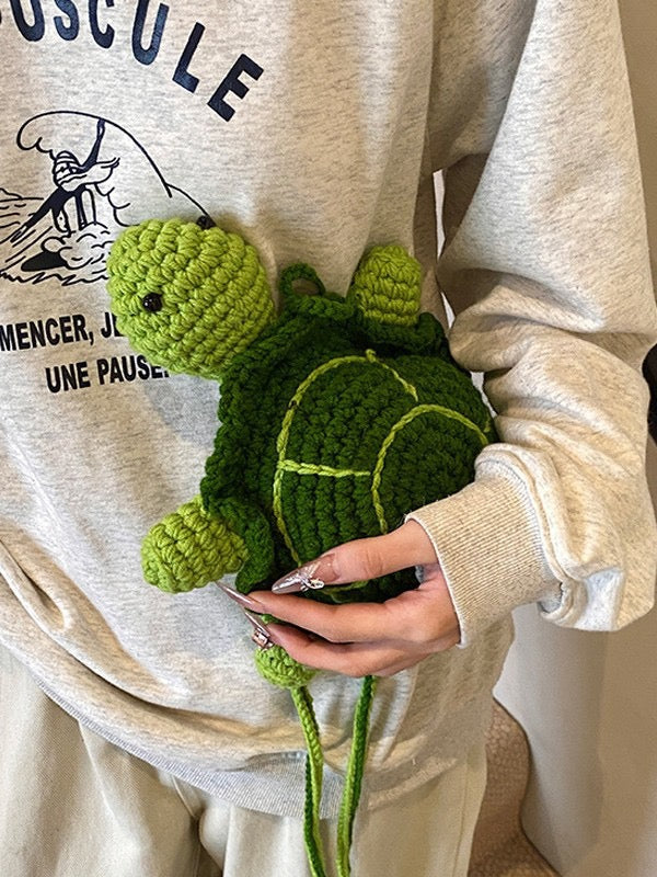 The Ririzz™ “Little Turtle” Knit Mini Bag – Your Go-To Phone & Lipstick Crossbody