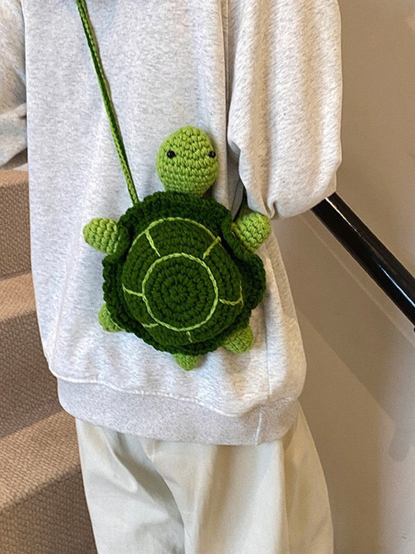 The Ririzz™ “Little Turtle” Knit Mini Bag – Your Go-To Phone & Lipstick Crossbody