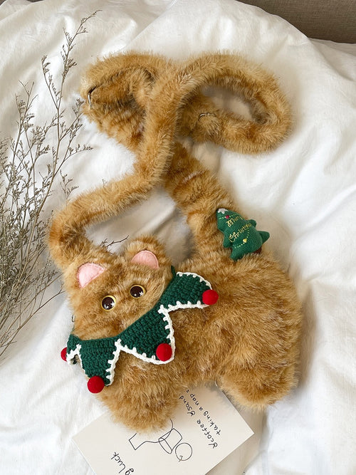 The Ririzz™ “Little Cat” Knit Mini Bag – Your Go-To Phone & Lipstick Crossbody