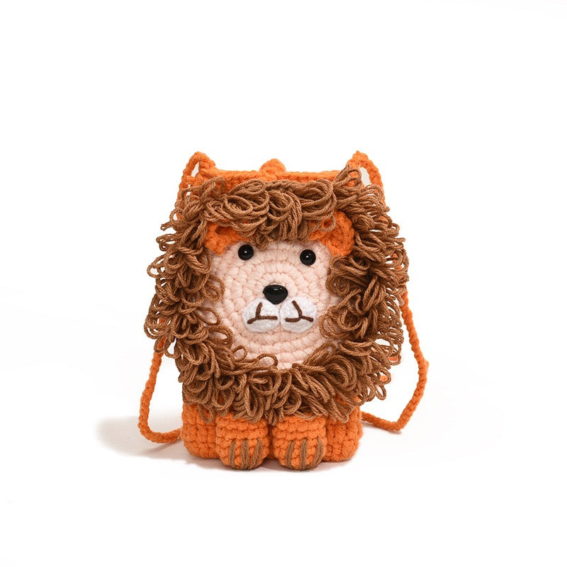 The Ririzz™ “Little Lion” Knit Mini Bag – Your Go-To Phone & Lipstick Crossbody
